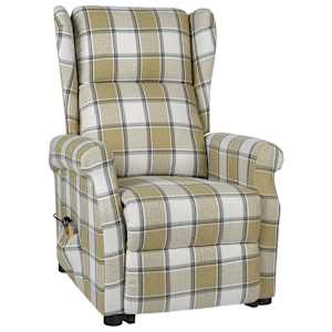 vidaXL Atsistojantis masažinis krėslas, žalios spalvos, audinys