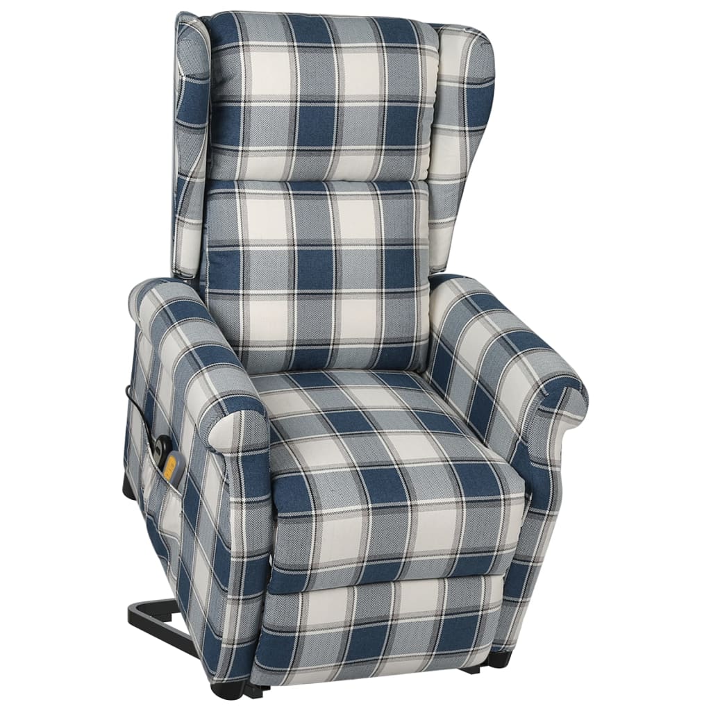 vidaXL Fotoliu de masaj rabatabil vertical, albastru, material textil vidaXL