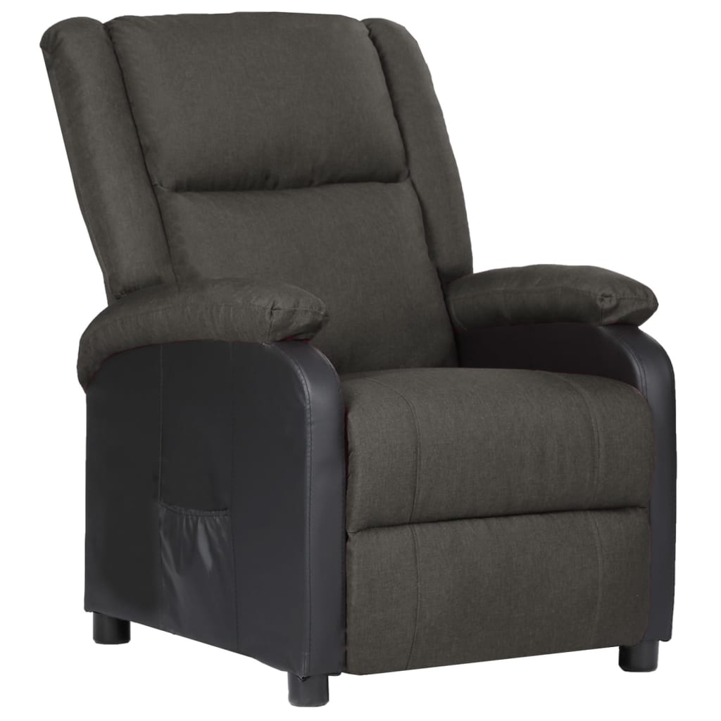 Fauteuil inclinable Gris foncé Similicuir et tissu