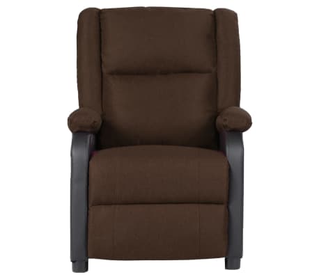 vidaXL Sillón reclinable para TV de cuero sintético tela marrón oscuro