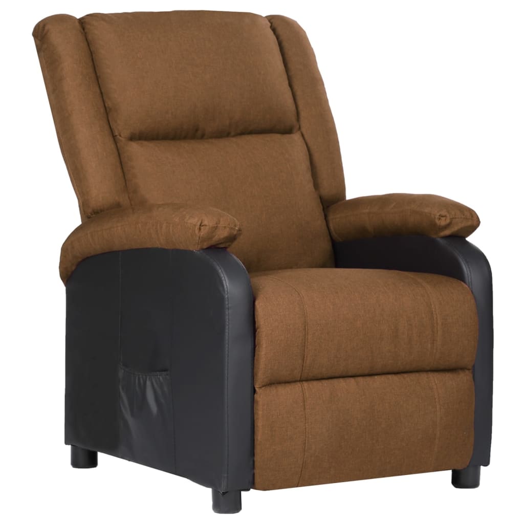 Fauteuil inclinable Taupe Similicuir et tissu