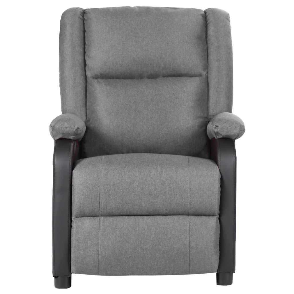 vidaXL Fauteuil de massage Gris clair Similicuir et tissu