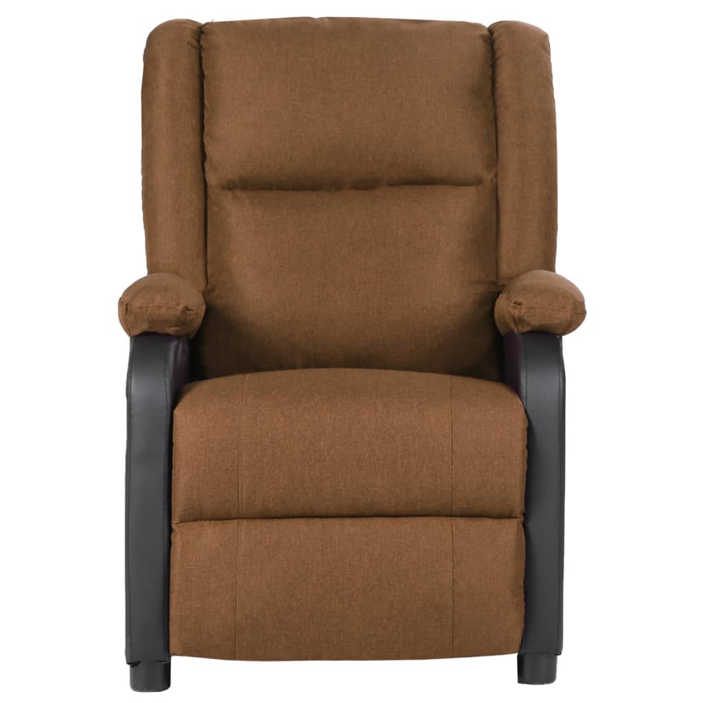 vidaXL masāžas krēsls, pelēkbrūna mākslīgā āda un audums