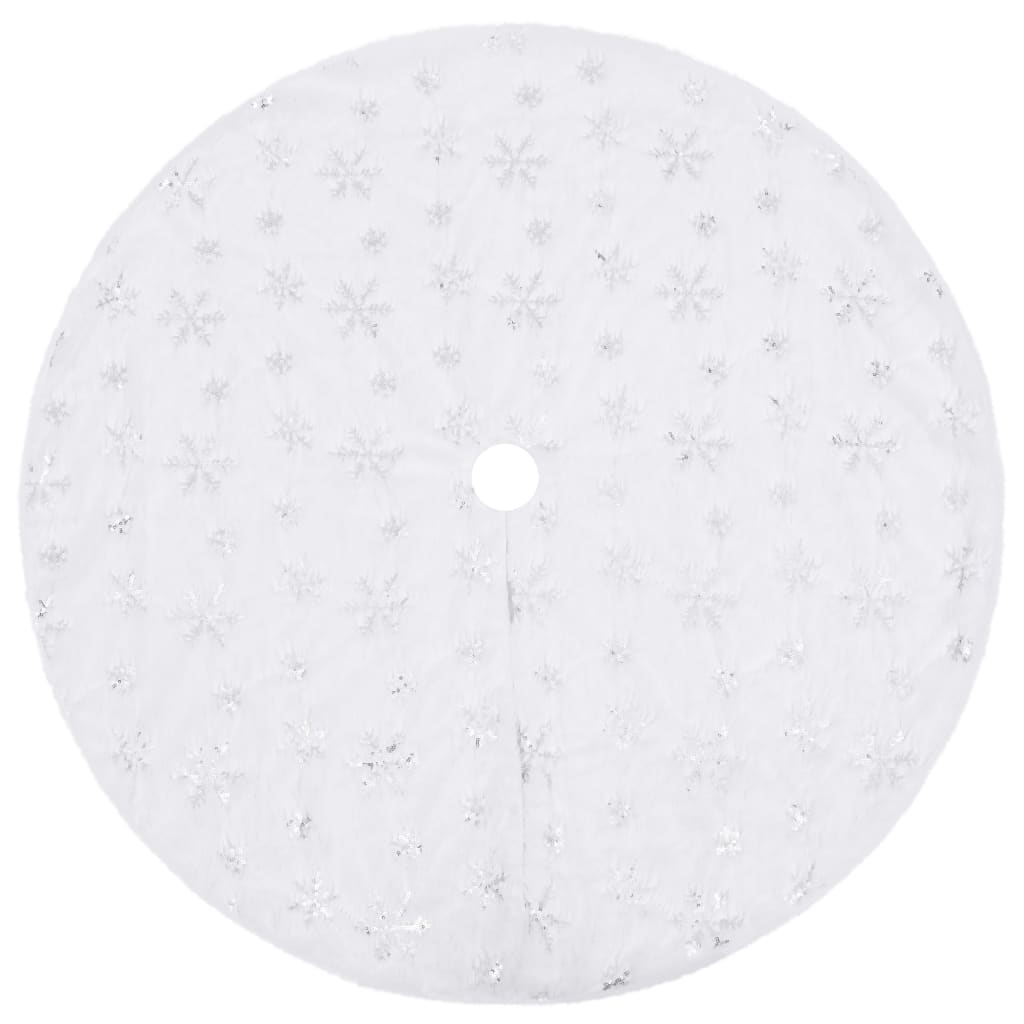 Fényűző fehér műszőrme karácsonyfatalp-takaró 90 cm 