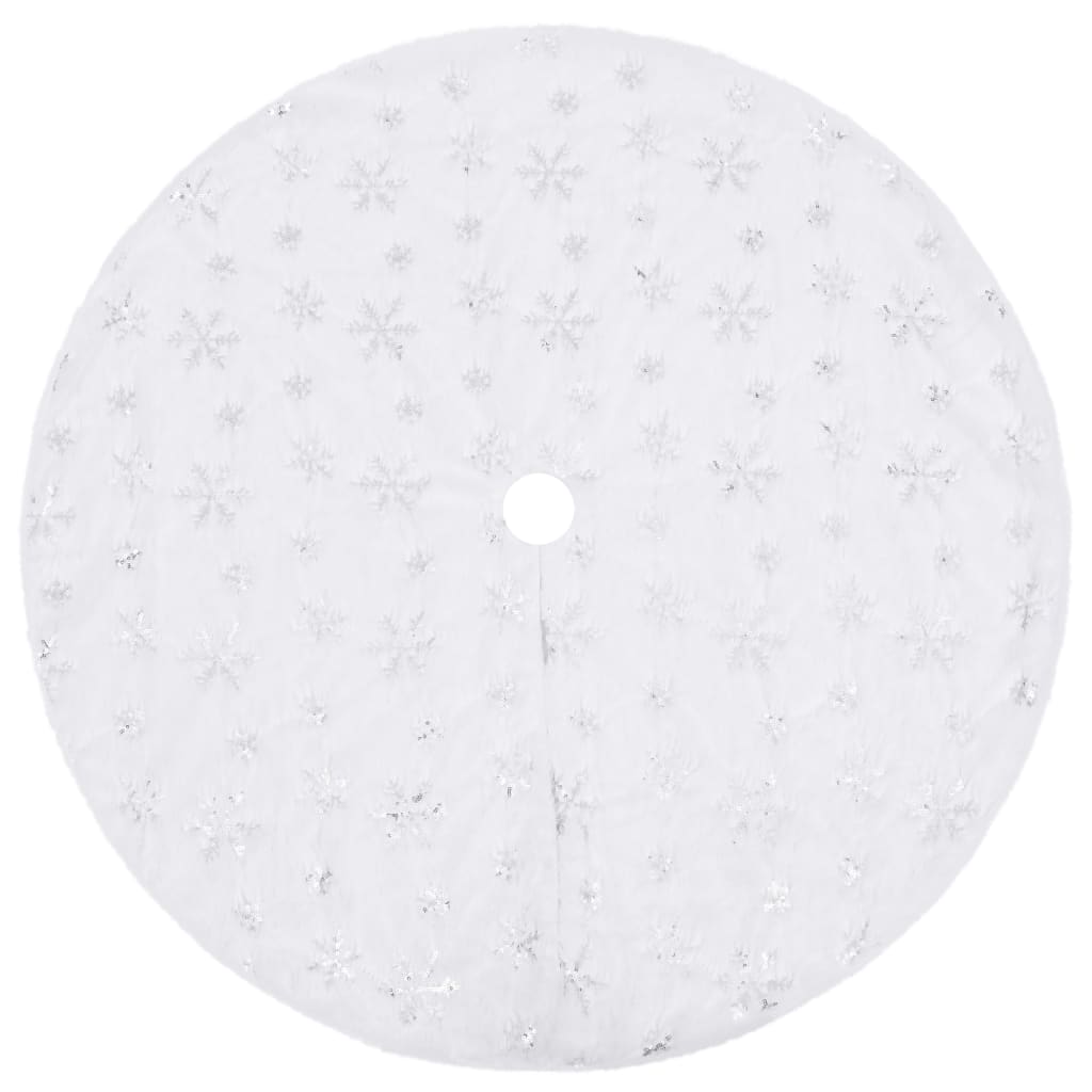 

vidaXL Luxury Christmas Tree Skirt White 4 ft Faux Fur
