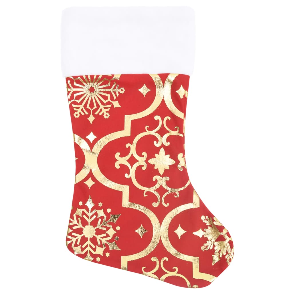 Fényűző piros szövet karácsonyfatalp-takaró zoknival 122 cm 