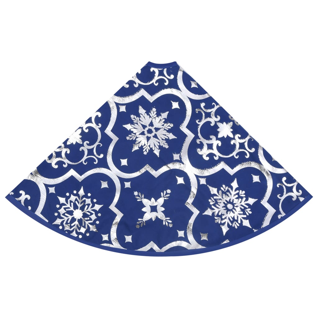 Fényűző kék szövet karácsonyfatalp-takaró zoknival 150 cm 