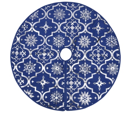vidaXL Luxus-Weihnachtsbaumdecke mit Socke Blau 150 cm Stoff