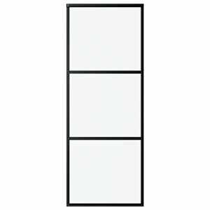 vidaXL liuguks 3-paneeliline, ESG-klaas ja alumiinium, 76x205 cm, must