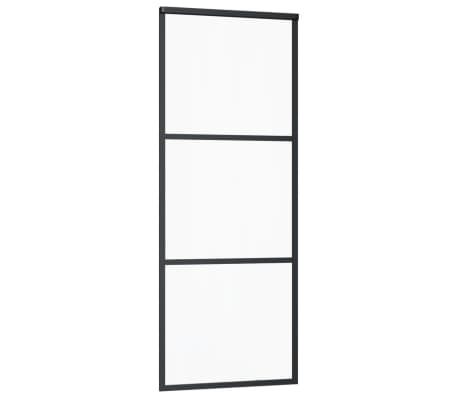 vidaXL Sliding Door ESG Glass and Aluminium 76x205 cm Black | vidaXL.co.uk