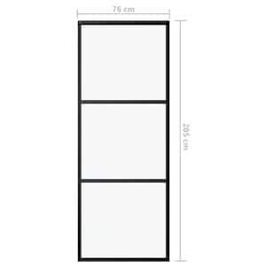 Posuvné dveře 3dílné ESG sklo a hliník 76 x 205 cm černé - obrázek 6