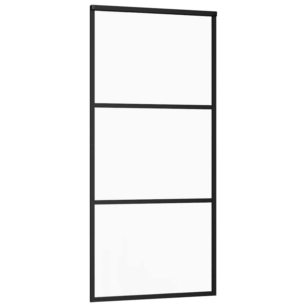 Thumbnail - vidaXL Schiebetür ESG-Glas und Aluminium 90x205 cm Schwarz
