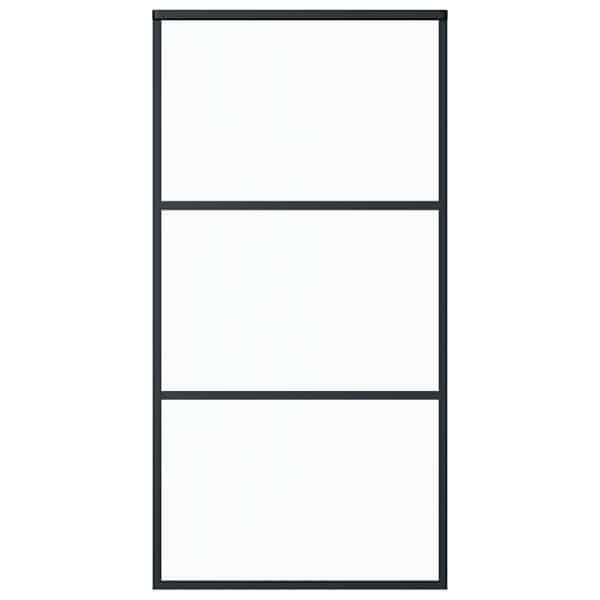 vidaXL liuguks, ESG-klaas ja alumiinium, 102x205 cm, must