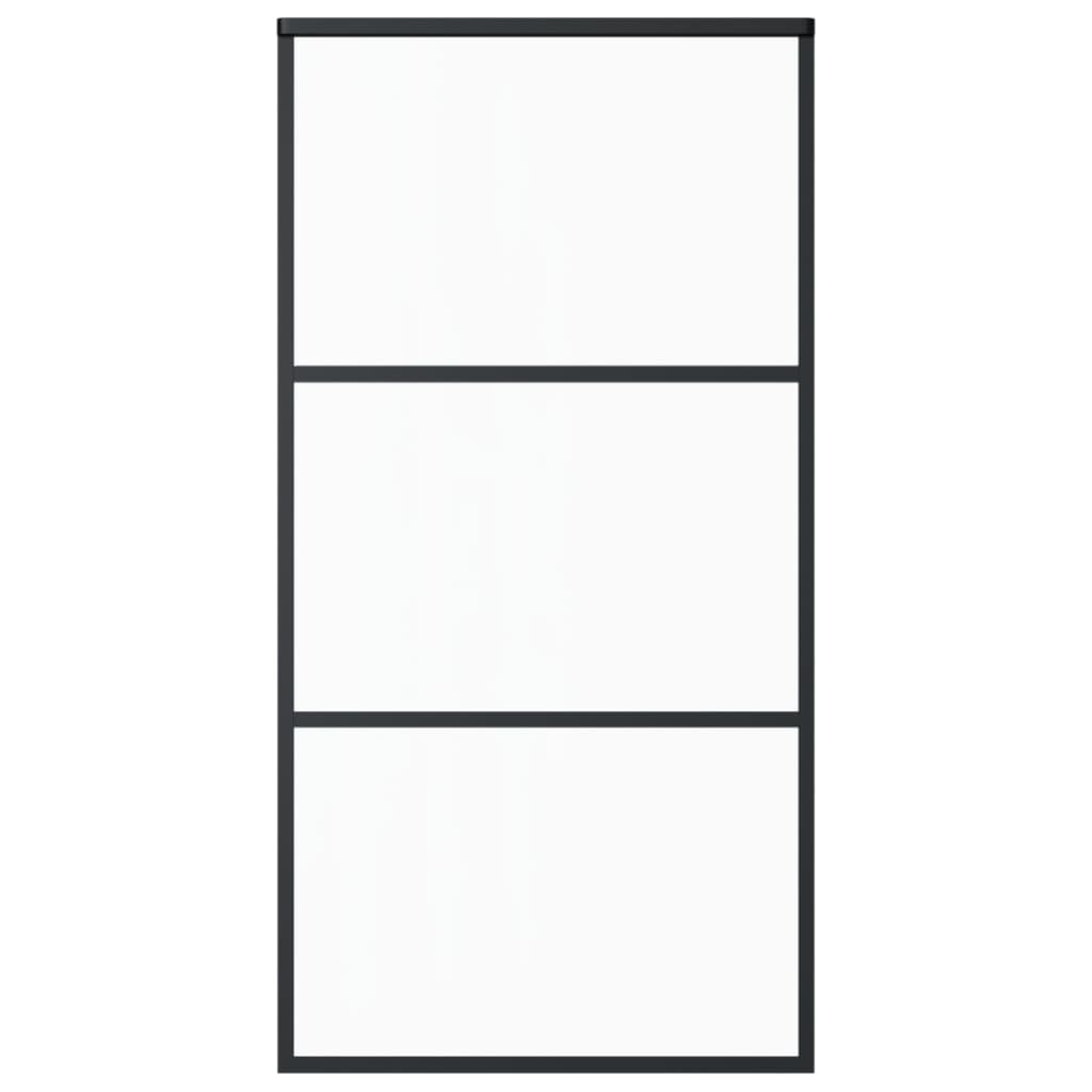 vidaXL Posuvné dveře ESG sklo a hliník 102 x 205 cm černé