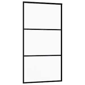 Posuvné dveře ESG sklo a hliník 102 x 205 cm černé - obrázek 3
