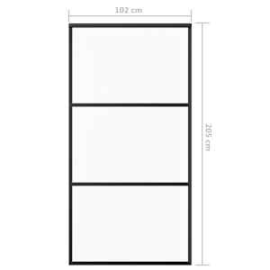 Posuvné dveře ESG sklo a hliník 102 x 205 cm černé - obrázek 6