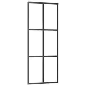 vidaXL liuguks, ESG-klaas ja alumiinium, 76x205 cm, must