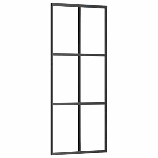 vidaXL liuguks, ESG-klaas ja alumiinium, 76x205 cm, must