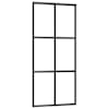 vidaXL liuguks, ESG-klaas ja alumiinium, 90x205 cm, must