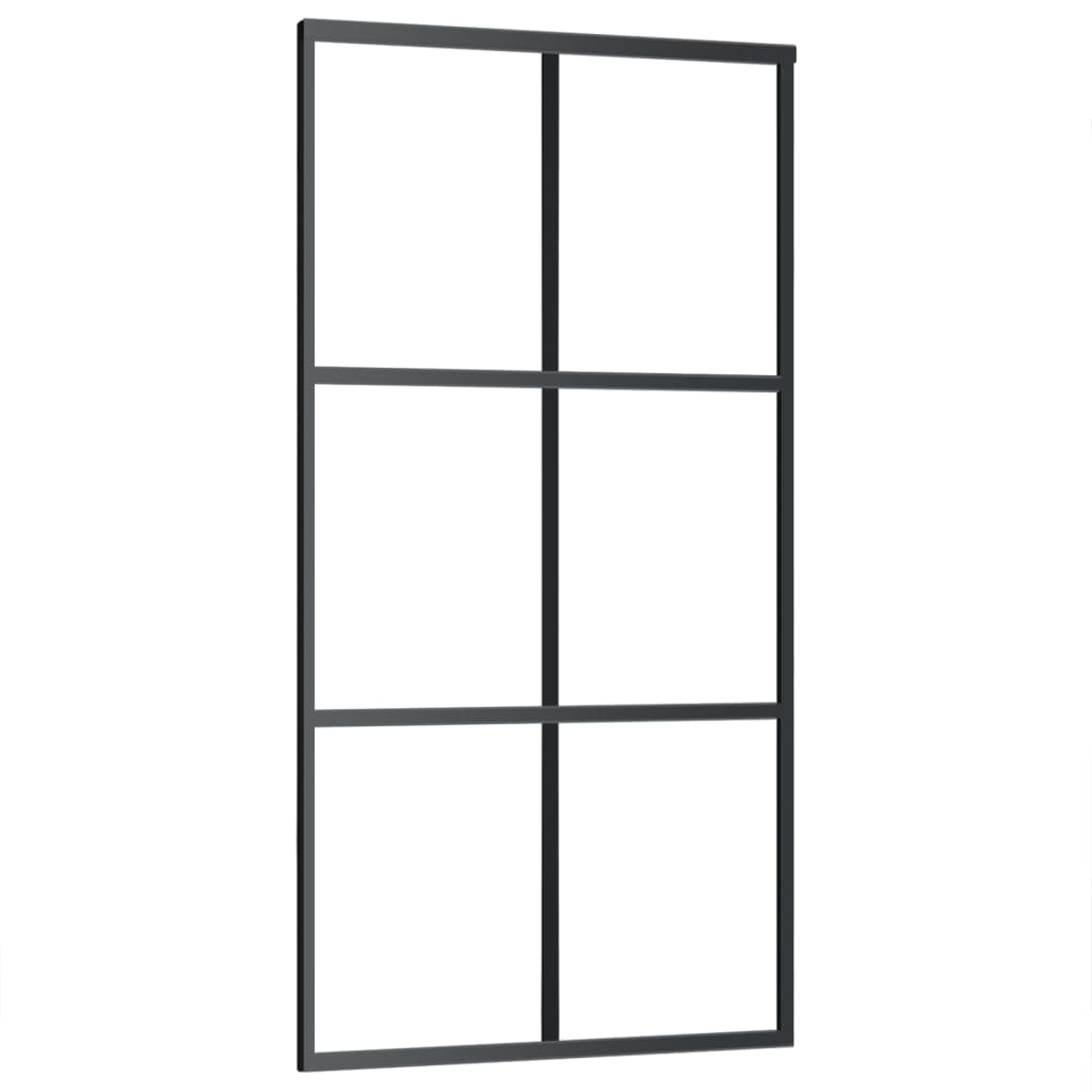 Posuvné dveře ESG sklo a hliník 102 x 205 cm černé