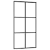 vidaXL liuguks, ESG-klaas ja alumiinium, 102x205 cm, must