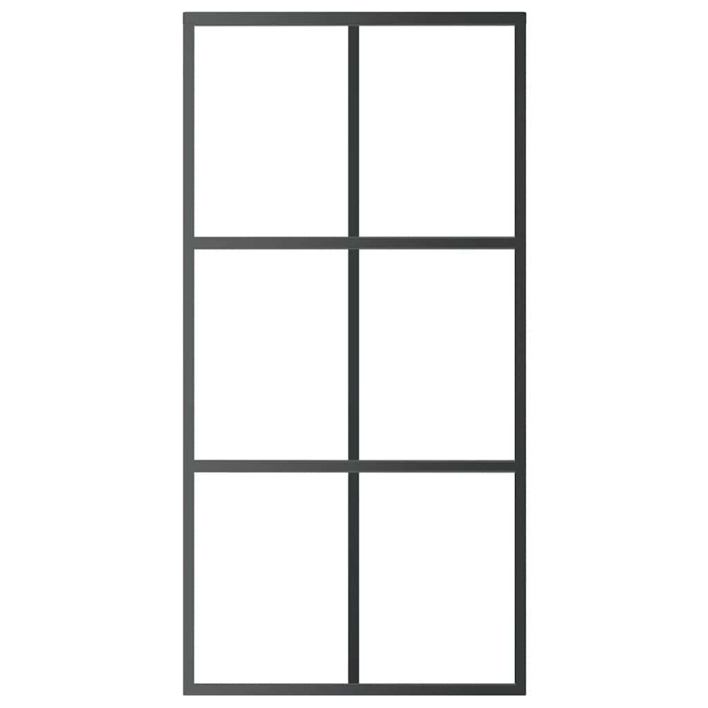 

vidaXL Schuifdeur 102x205 cm ESG-glas en aluminium zwart