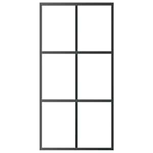 Posuvné dveře ESG sklo a hliník 102 x 205 cm černé - obrázek 3