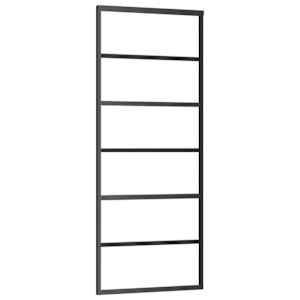 vidaXL liuguks, ESG-klaas ja alumiinium, 76x205 cm, must