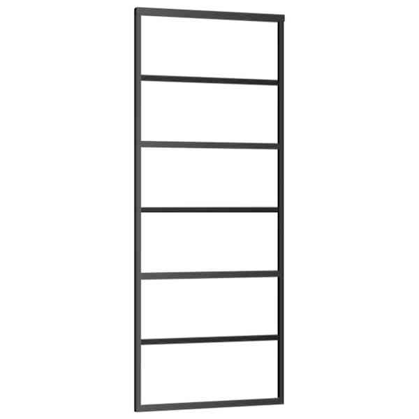 vidaXL liuguks, ESG-klaas ja alumiinium, 76x205 cm, must