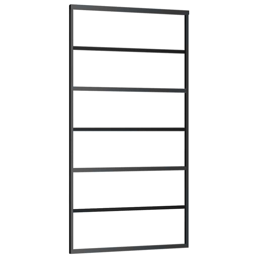 vidaXL Posuvné dveře ESG sklo a hliník 102 x 205 cm černé