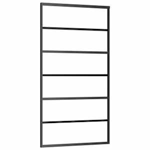 Posuvné dveře ESG sklo a hliník 102 x 205 cm černé - obrázek 2
