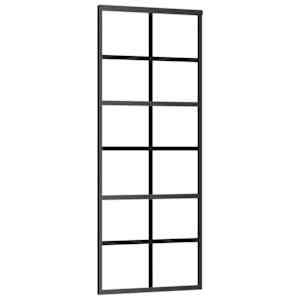 vidaXL liuguks, ESG-klaas ja alumiinium, 76x205 cm, must