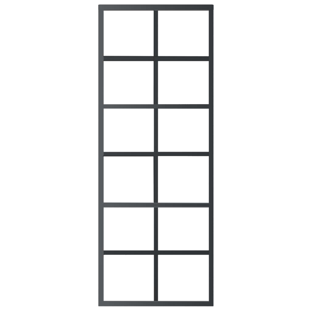 vidaXL Ușă glisantă, negru, 76x205 cm, sticlă ESG și aluminiu   