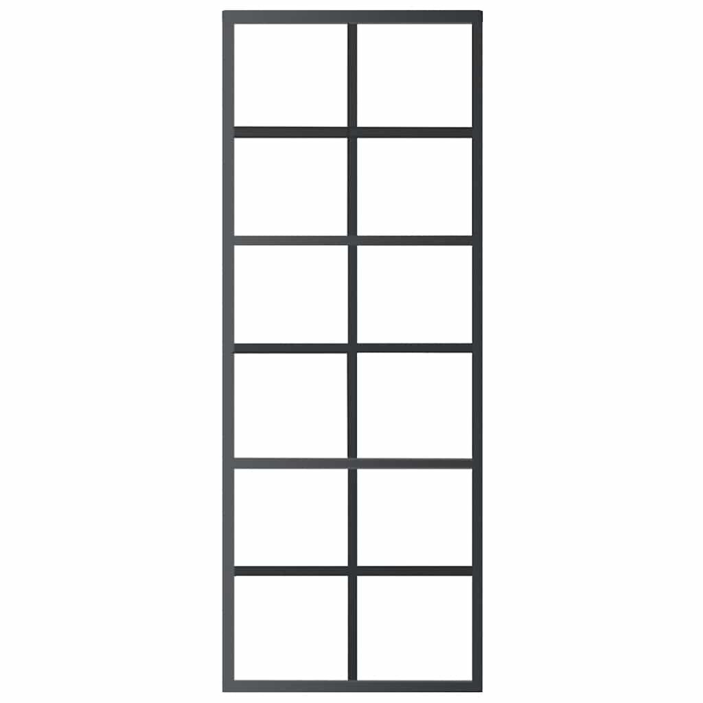 vidaXL fekete ESG üveg és alumínium tolóajtó 76 x 205 cm