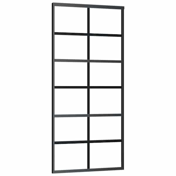 vidaXL liuguks, ESG-klaas ja alumiinium, 90x205 cm, must
