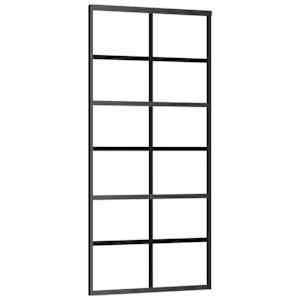 Posuvné dveře ESG sklo a hliník 90 x 205 cm černé - obrázek 2