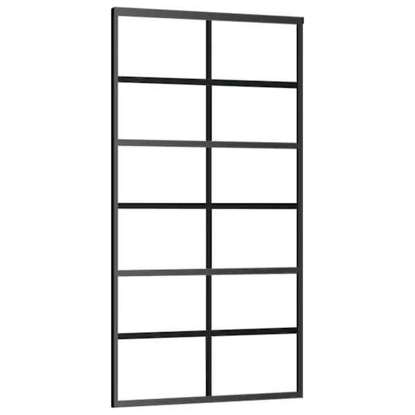 vidaXL liuguks, ESG-klaas ja alumiinium, 102x205 cm, must