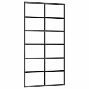 Posuvné dveře ESG sklo a hliník 102 x 205 cm černé - obrázek 2