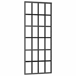 vidaXL liuguks, ESG-klaas ja alumiinium, 76x205 cm, must
