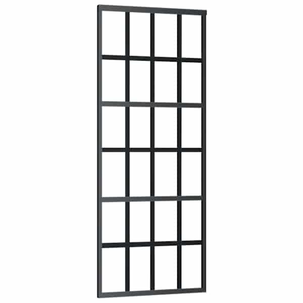 vidaXL liuguks, ESG-klaas ja alumiinium, 76x205 cm, must