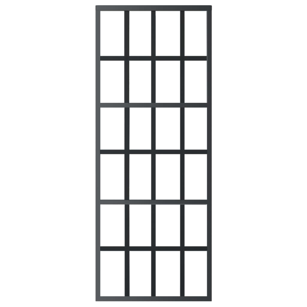 

vidaXL Schuifdeur 76x205 cm ESG-glas en aluminium zwart