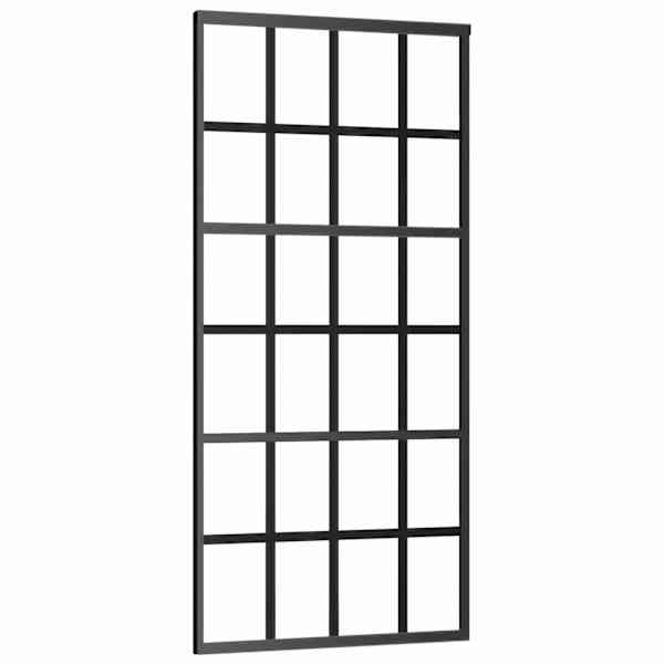 vidaXL liuguks, ESG-klaas ja alumiinium, 90x205 cm, must