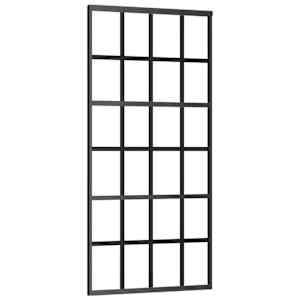 Posuvné dveře ESG sklo a hliník 90 x 205 cm černé - obrázek 2