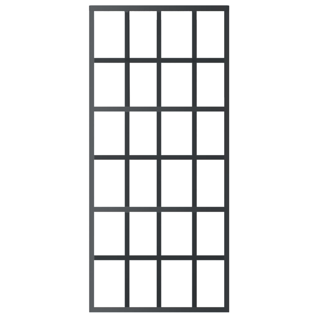 

vidaXL Schuifdeur 90x205 cm ESG-glas en aluminium zwart