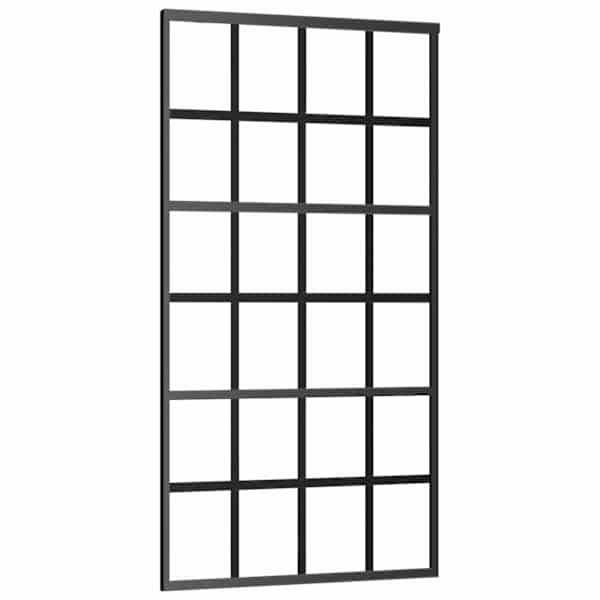 vidaXL liuguks, ESG-klaas ja alumiinium, 102x205 cm, must