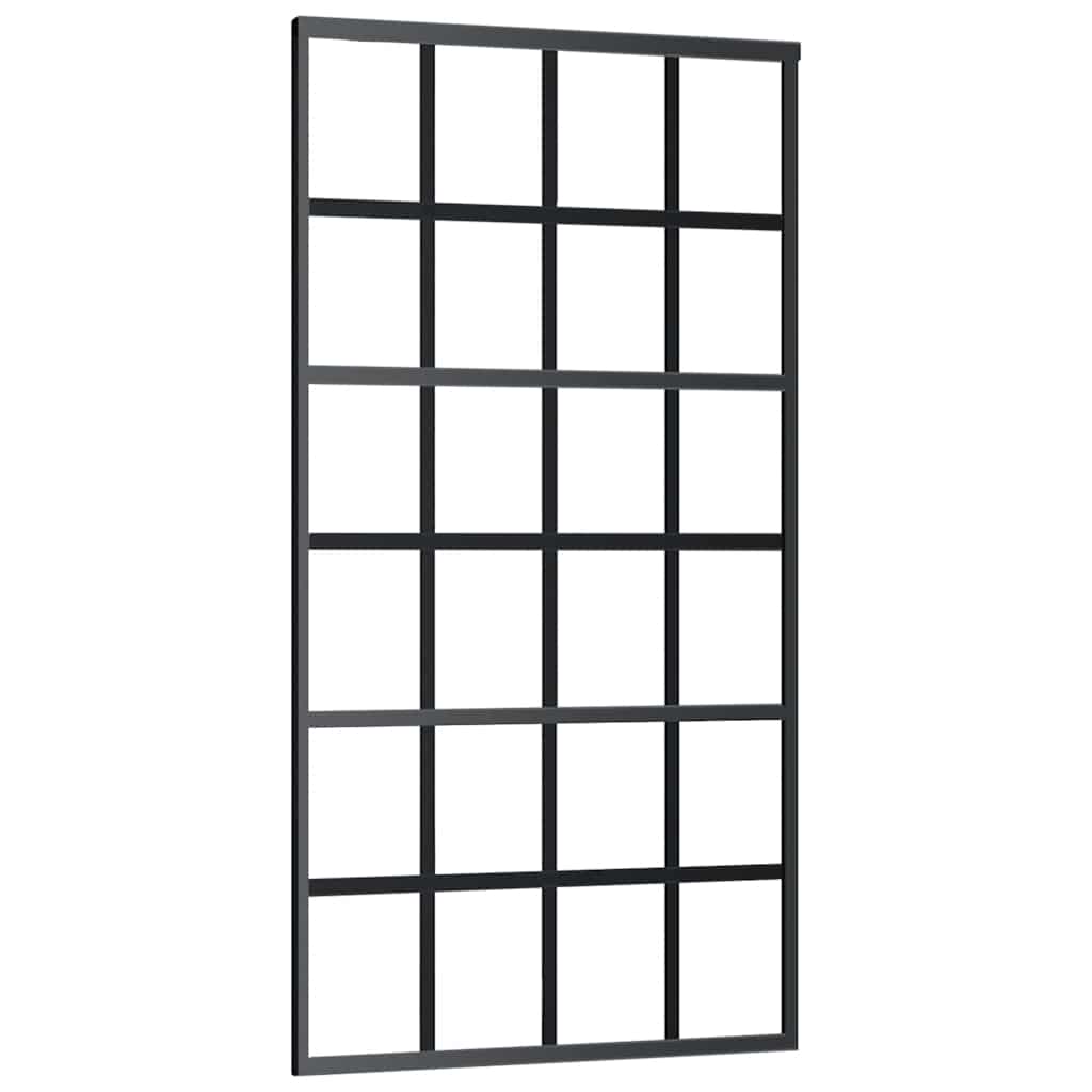 vidaXL Posuvné dveře ESG sklo a hliník 102 x 205 cm černé