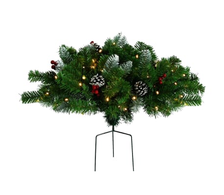 vidaXL Kerstdecoratie met verlichting 40 cm PVC groen