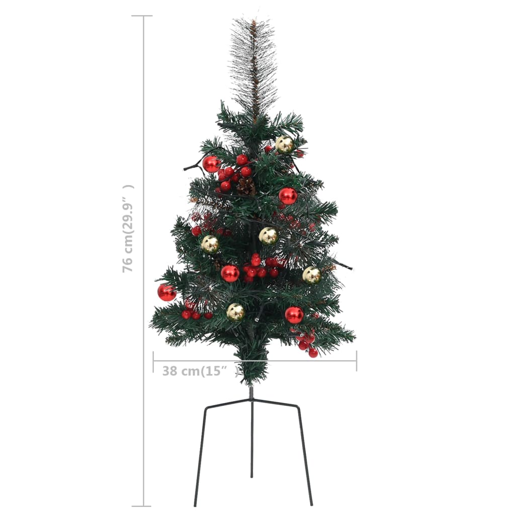 Sztuczne choinki do wbicia w ziemię z LED, 2 szt., 76 cm, PVC