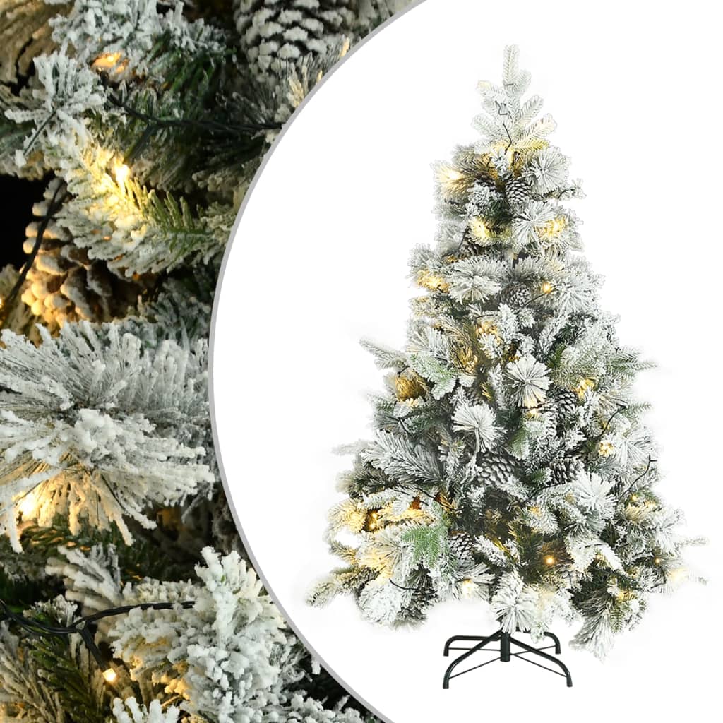 VidaXL Sapin De Noël Pré-éclairé Avec Neige Floquée/cônes 150cm PVC/PE