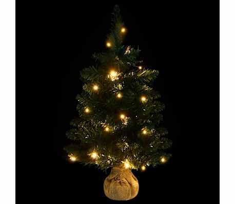 vidaXL Osvetlen&yacute; umel&yacute; vianočn&yacute; stromček+stojan, zelen&yacute; 60 cm, PVC